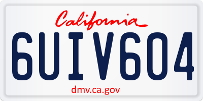 CA license plate 6UIV604