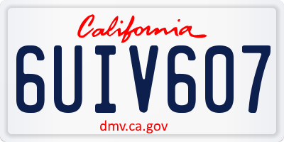 CA license plate 6UIV607
