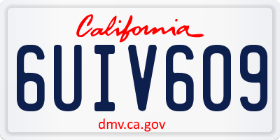 CA license plate 6UIV609