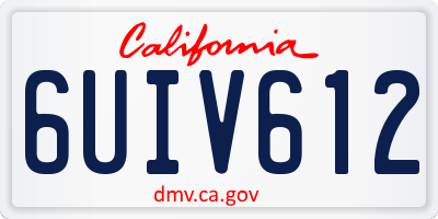 CA license plate 6UIV612