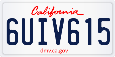 CA license plate 6UIV615