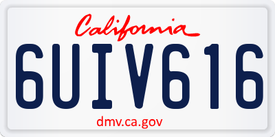 CA license plate 6UIV616