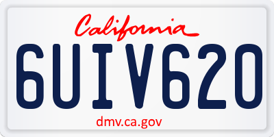 CA license plate 6UIV620