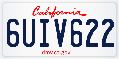 CA license plate 6UIV622