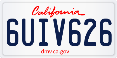 CA license plate 6UIV626
