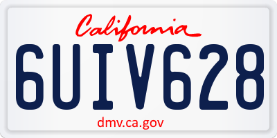 CA license plate 6UIV628