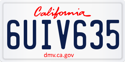 CA license plate 6UIV635