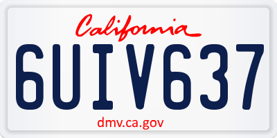 CA license plate 6UIV637