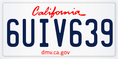 CA license plate 6UIV639