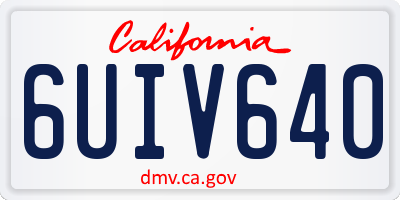 CA license plate 6UIV640