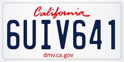CA license plate 6UIV641