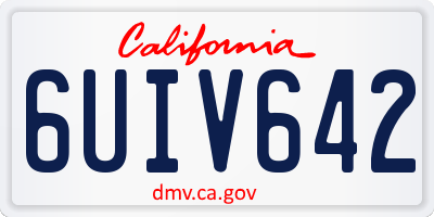 CA license plate 6UIV642