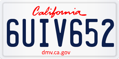 CA license plate 6UIV652