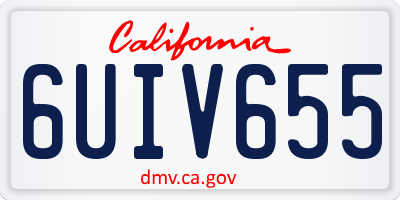 CA license plate 6UIV655