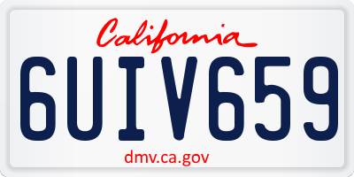 CA license plate 6UIV659