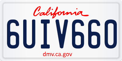 CA license plate 6UIV660