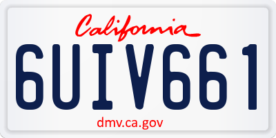 CA license plate 6UIV661
