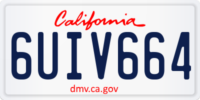 CA license plate 6UIV664