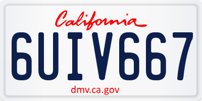 CA license plate 6UIV667