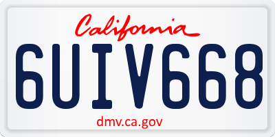 CA license plate 6UIV668