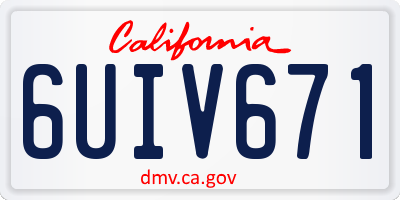 CA license plate 6UIV671