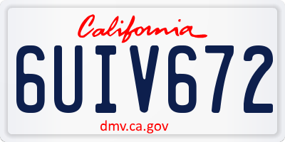 CA license plate 6UIV672