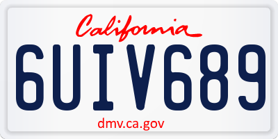 CA license plate 6UIV689