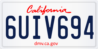 CA license plate 6UIV694