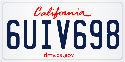 CA license plate 6UIV698
