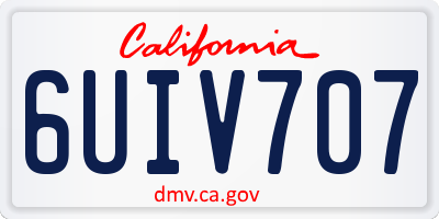 CA license plate 6UIV707