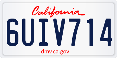 CA license plate 6UIV714