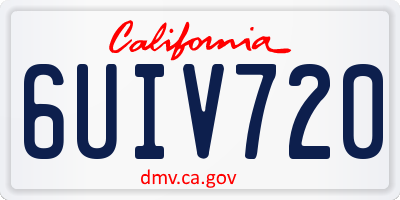 CA license plate 6UIV720