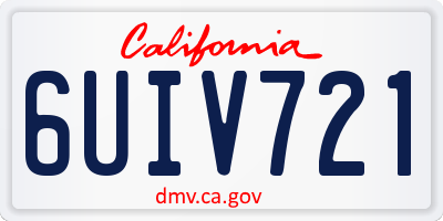 CA license plate 6UIV721