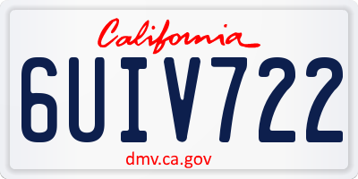 CA license plate 6UIV722