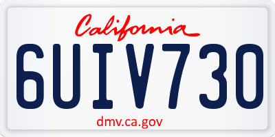 CA license plate 6UIV730