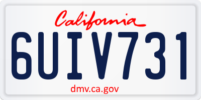 CA license plate 6UIV731