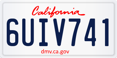 CA license plate 6UIV741