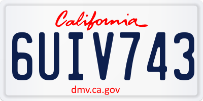 CA license plate 6UIV743