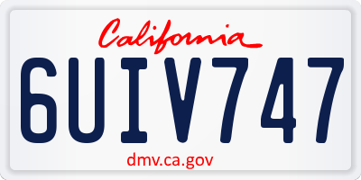 CA license plate 6UIV747