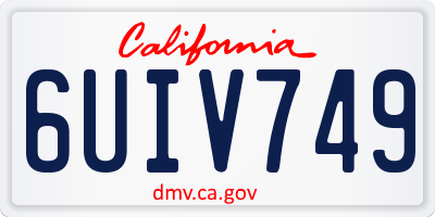 CA license plate 6UIV749