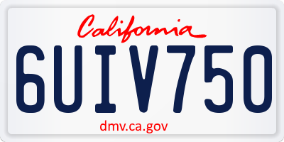 CA license plate 6UIV750