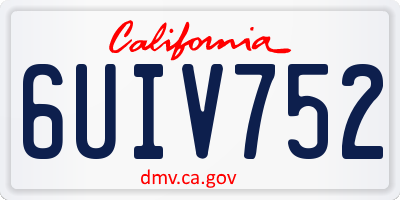 CA license plate 6UIV752