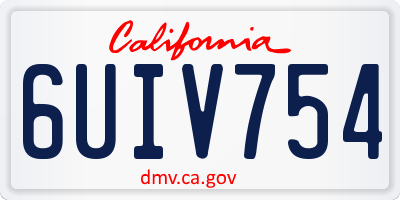 CA license plate 6UIV754