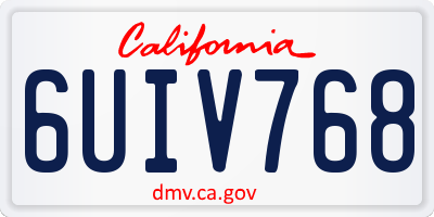 CA license plate 6UIV768