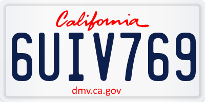 CA license plate 6UIV769