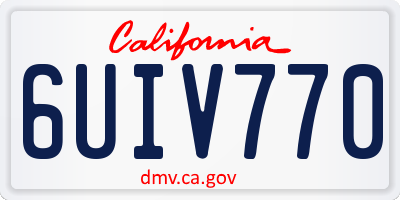 CA license plate 6UIV770