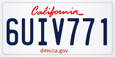 CA license plate 6UIV771
