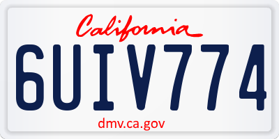 CA license plate 6UIV774