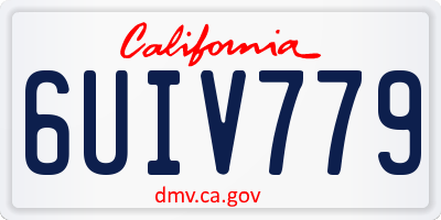 CA license plate 6UIV779