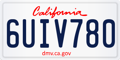 CA license plate 6UIV780